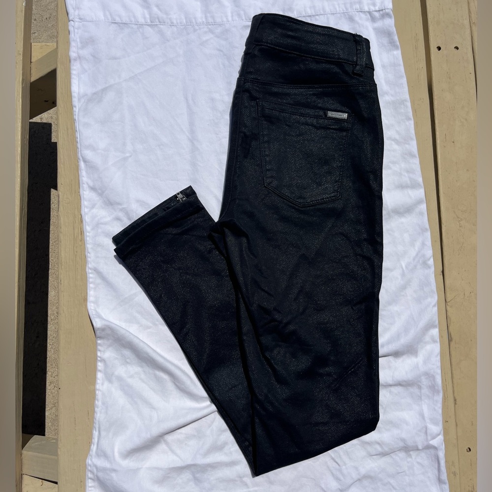WHBM Metallic Skinny Jeans